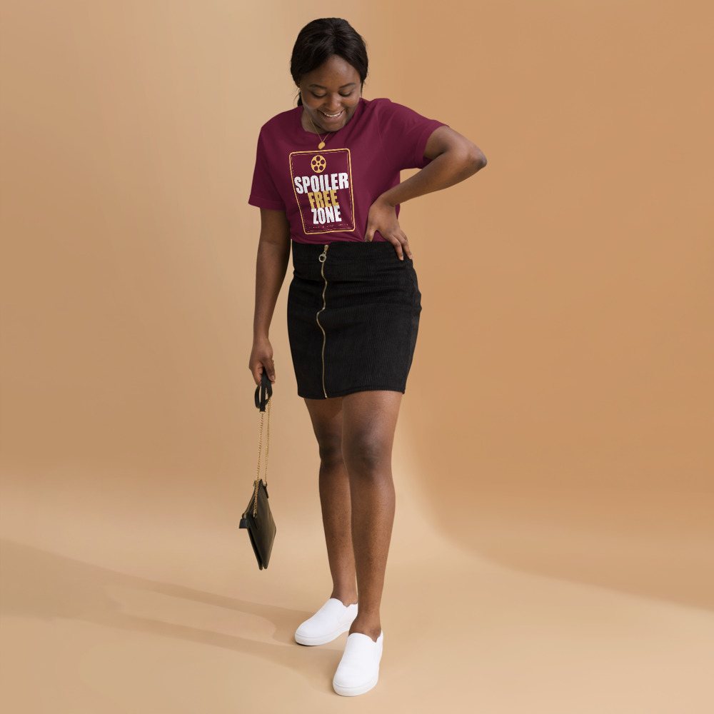 Moviella Spoiler Free Zone Cinema Tee Front