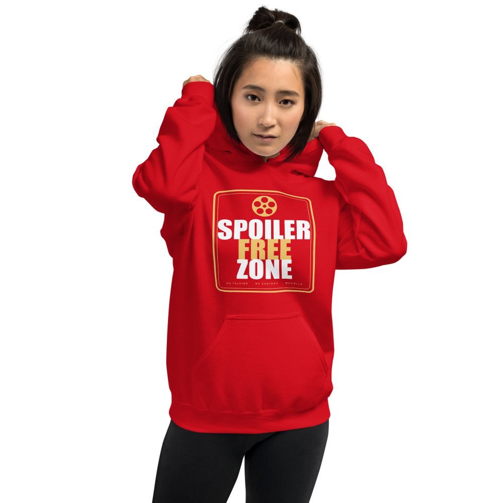 Moviella Spoiler Free Zone Cinema Hoodie Front