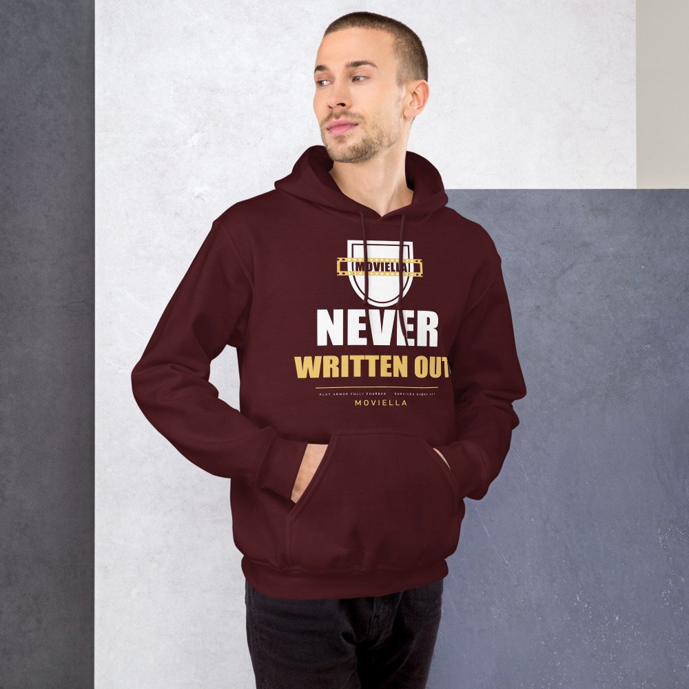 Moviella Never Written Out Sayings Hoodie Front