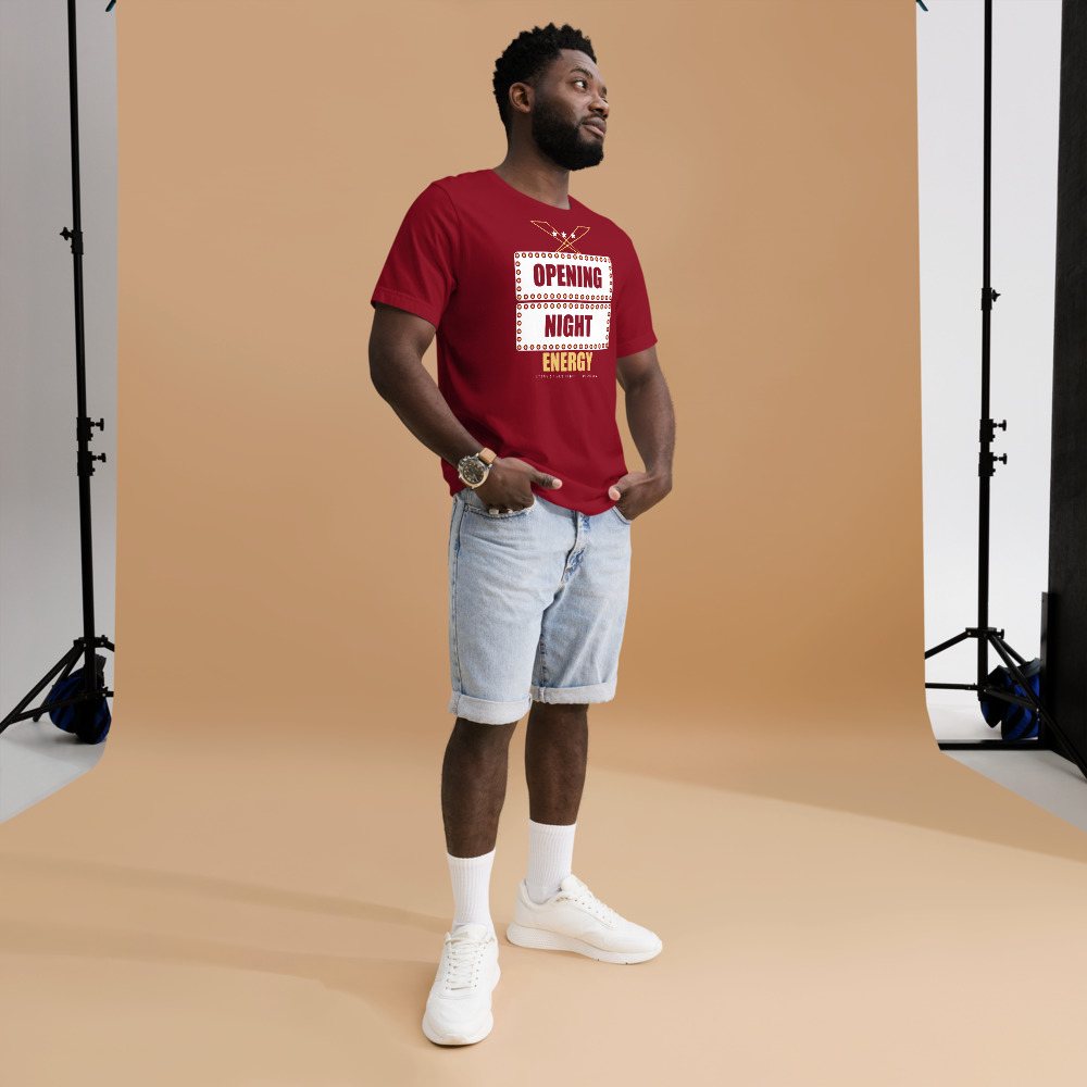Moviella Opening Night Energy Sayings Tee Front