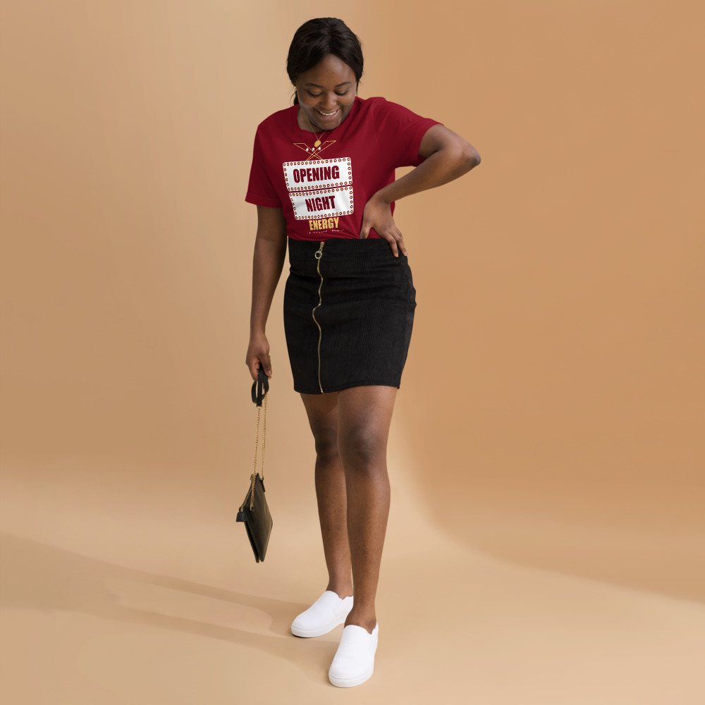 Moviella Opening Night Energy Sayings Tee Front