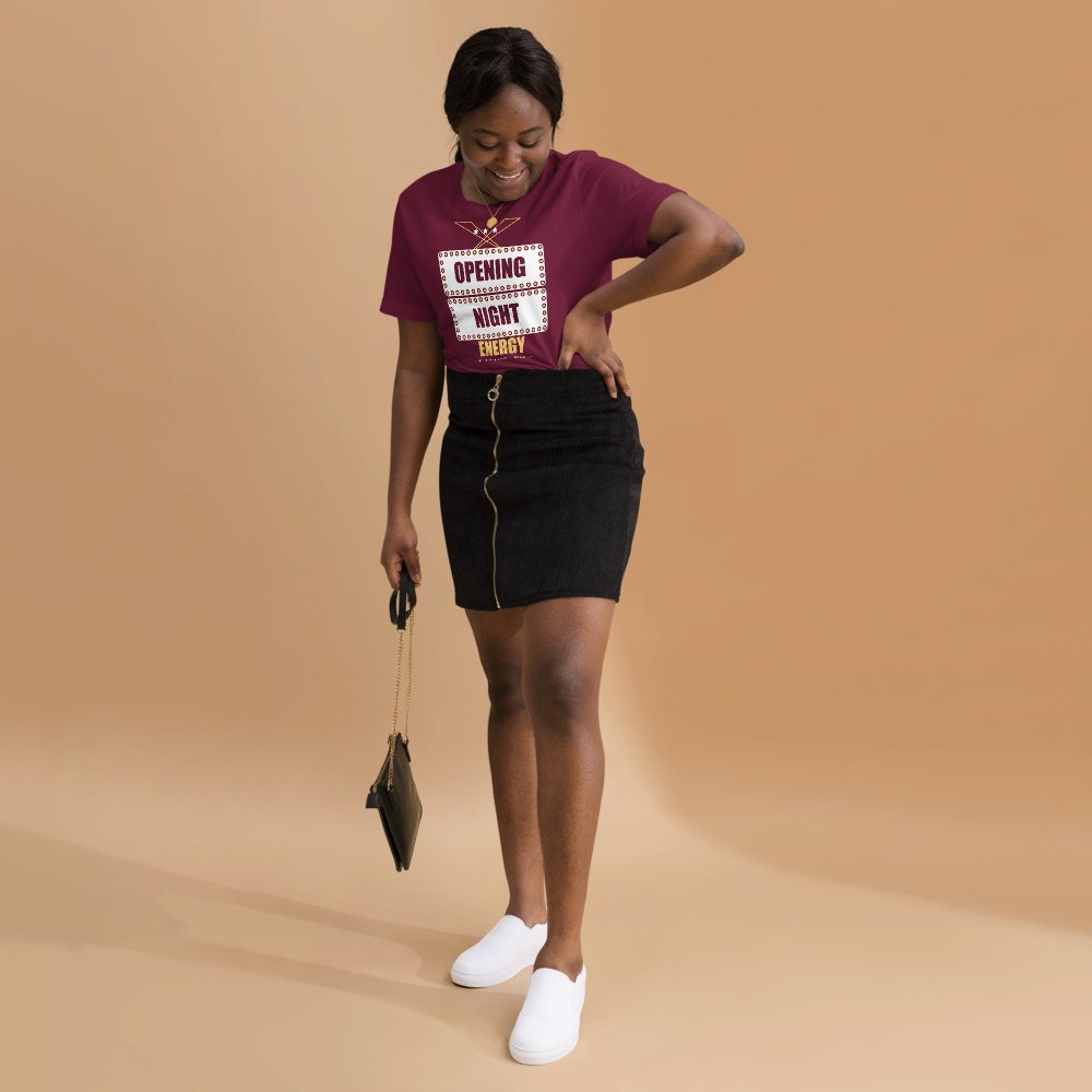Moviella Opening Night Energy Sayings Tee Front