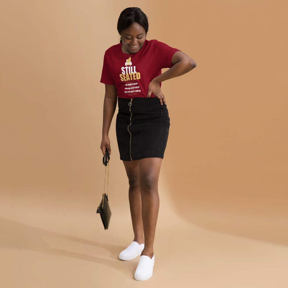 Moviella Still Seated Sayings Tee Front