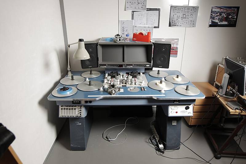 A Steenbeck flatbed film editing table