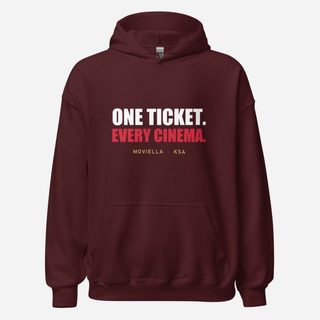 Moviella One Ticket Hoodie Maroon