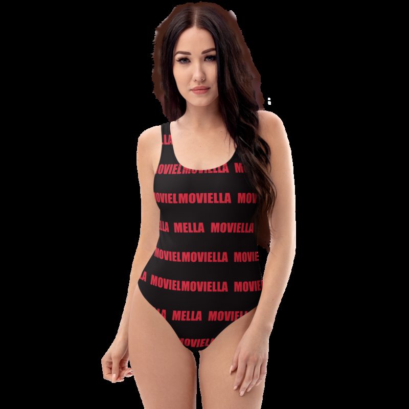 Moviella Wordmark One-Piece Swimsuit White