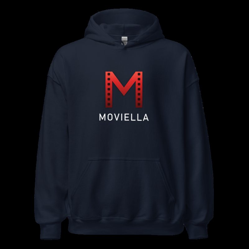 Moviella Mark Wordmark Hoodie Navy