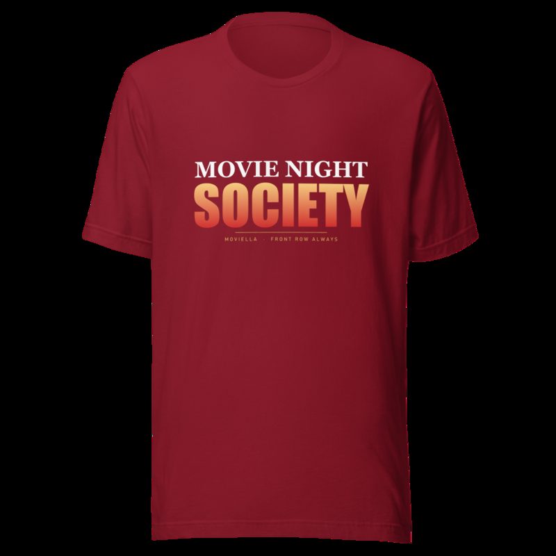 Moviella Movie Night Society Tee Cardinal