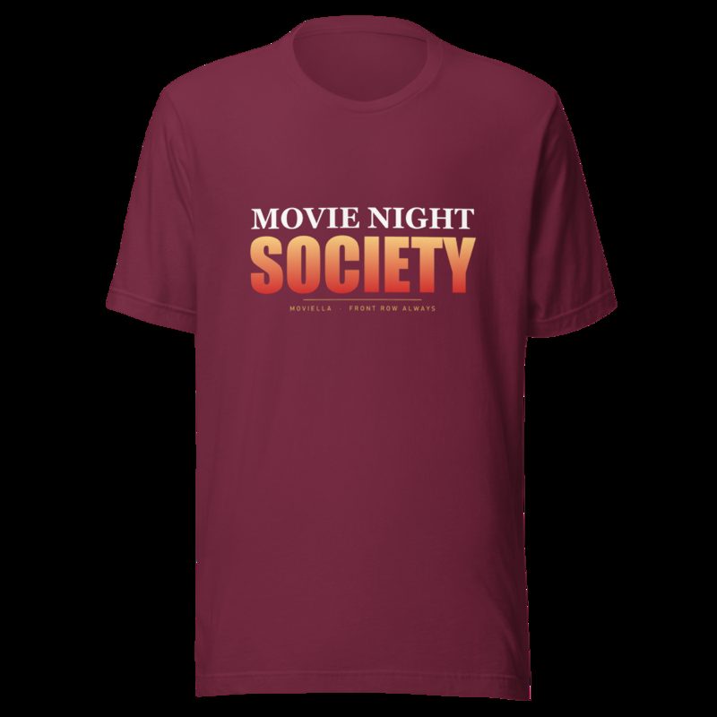 Moviella Movie Night Society Tee Maroon