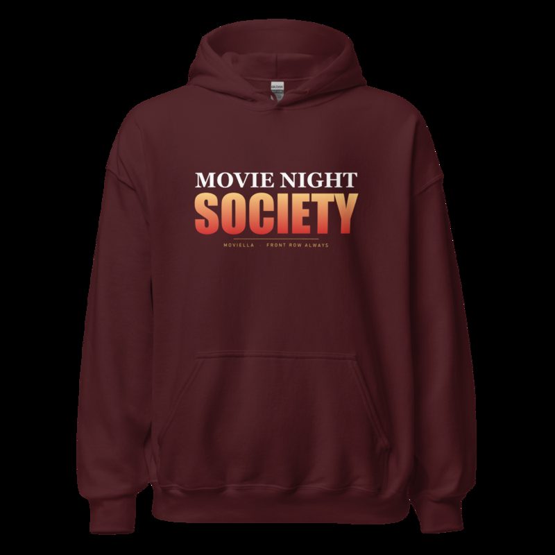 Moviella Movie Night Society Hoodie Maroon