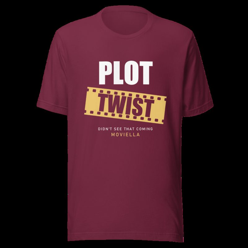 Moviella Plot Twist (Film Strip) Cinema Tee Maroon