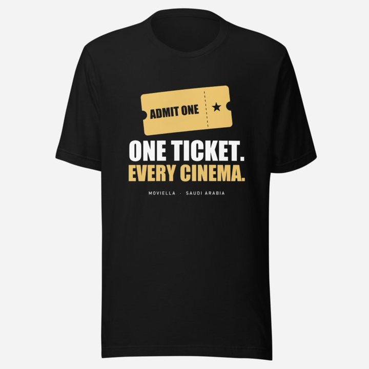 Moviella One Ticket Every Cinema Cinema Tee in Black