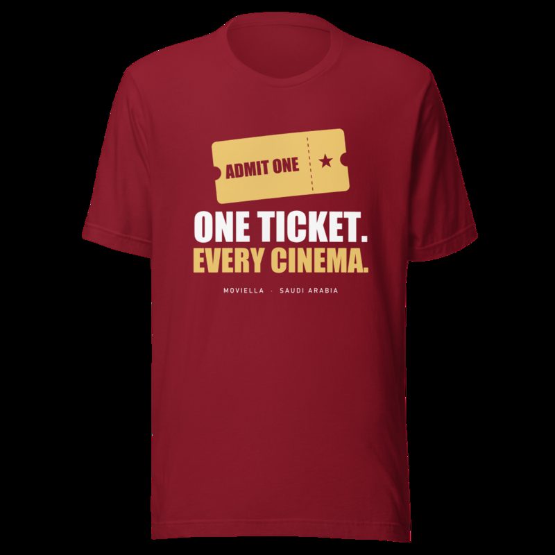 Moviella One Ticket Every Cinema Cinema Tee Cardinal