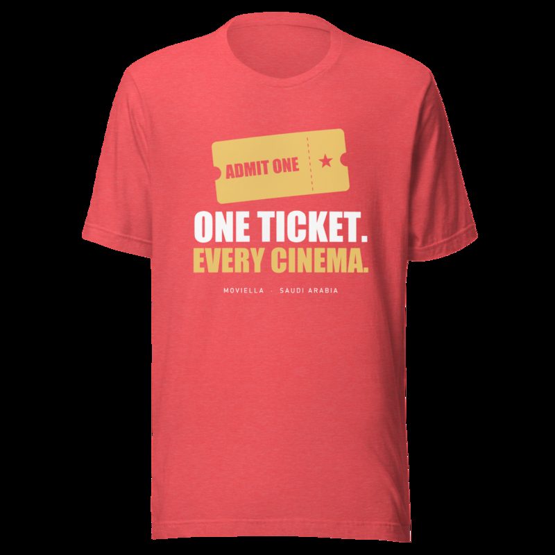 Moviella One Ticket Every Cinema Cinema Tee Heather Red
