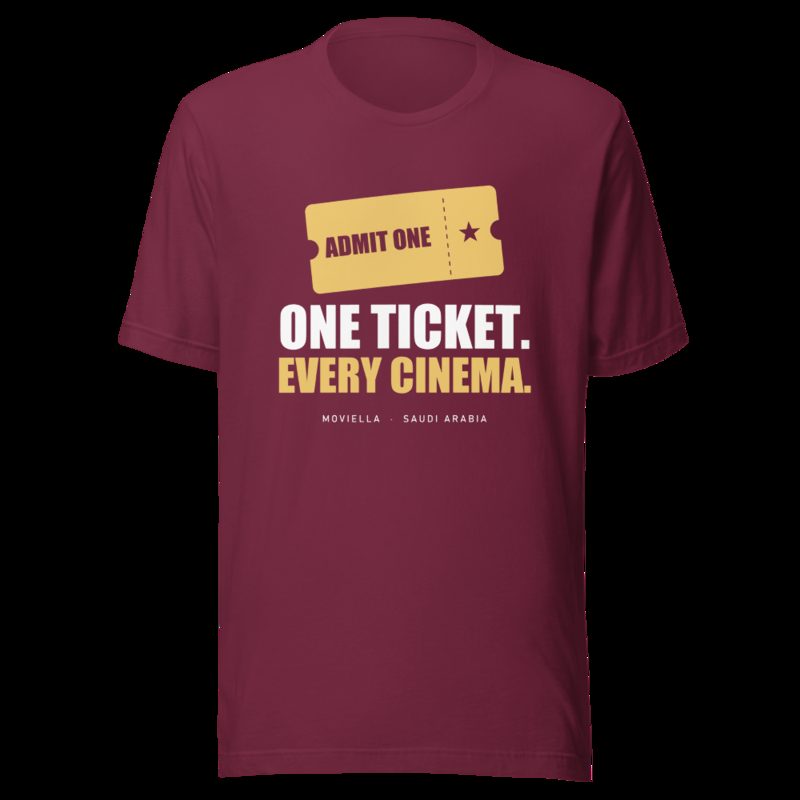 Moviella One Ticket Every Cinema Cinema Tee Maroon