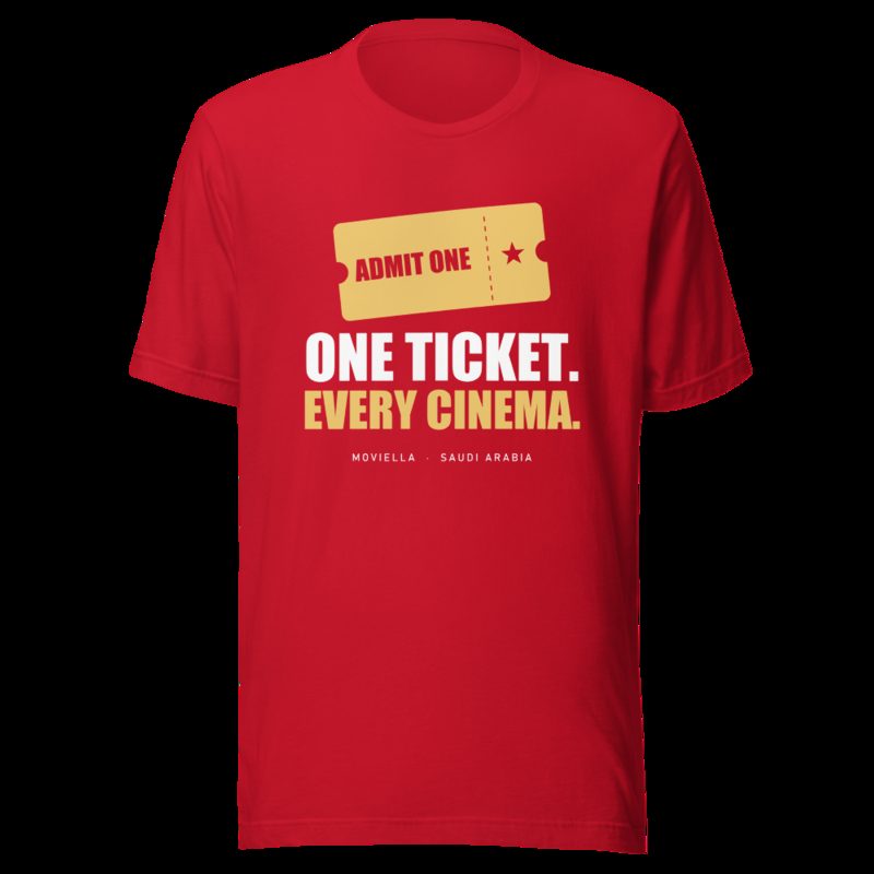 Moviella One Ticket Every Cinema Cinema Tee Red