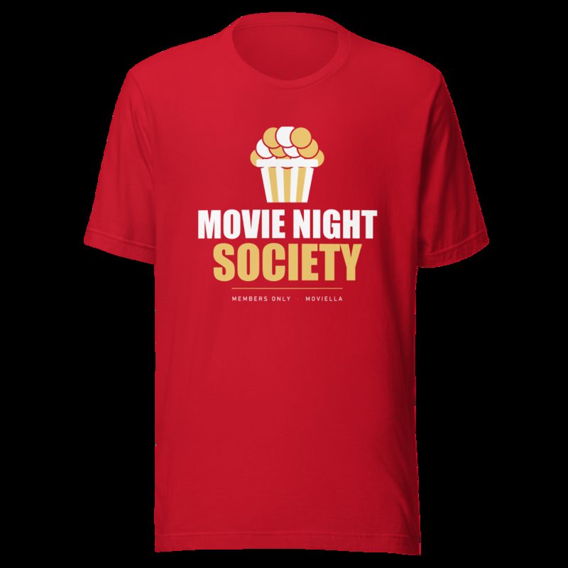 Moviella Movie Night Society (Popcorn) Cinema Tee Red