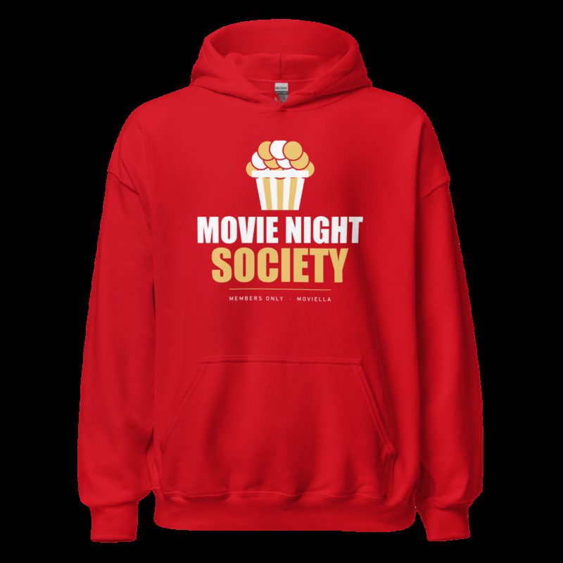 Moviella Movie Night Society (Popcorn) Cinema Hoodie Red
