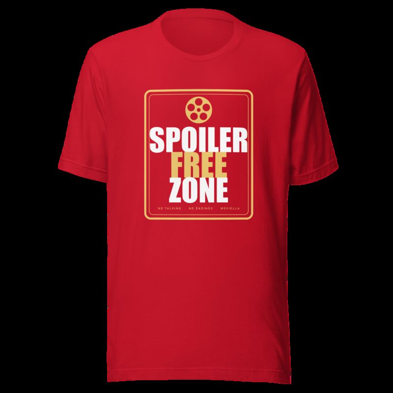 Moviella Spoiler Free Zone Cinema Tee Red