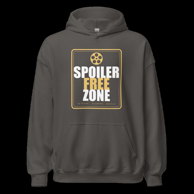 Moviella Spoiler Free Zone Cinema Hoodie Charcoal