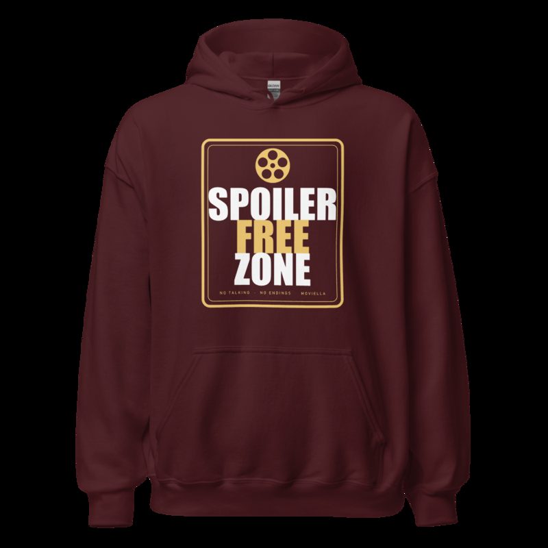Moviella Spoiler Free Zone Cinema Hoodie Maroon