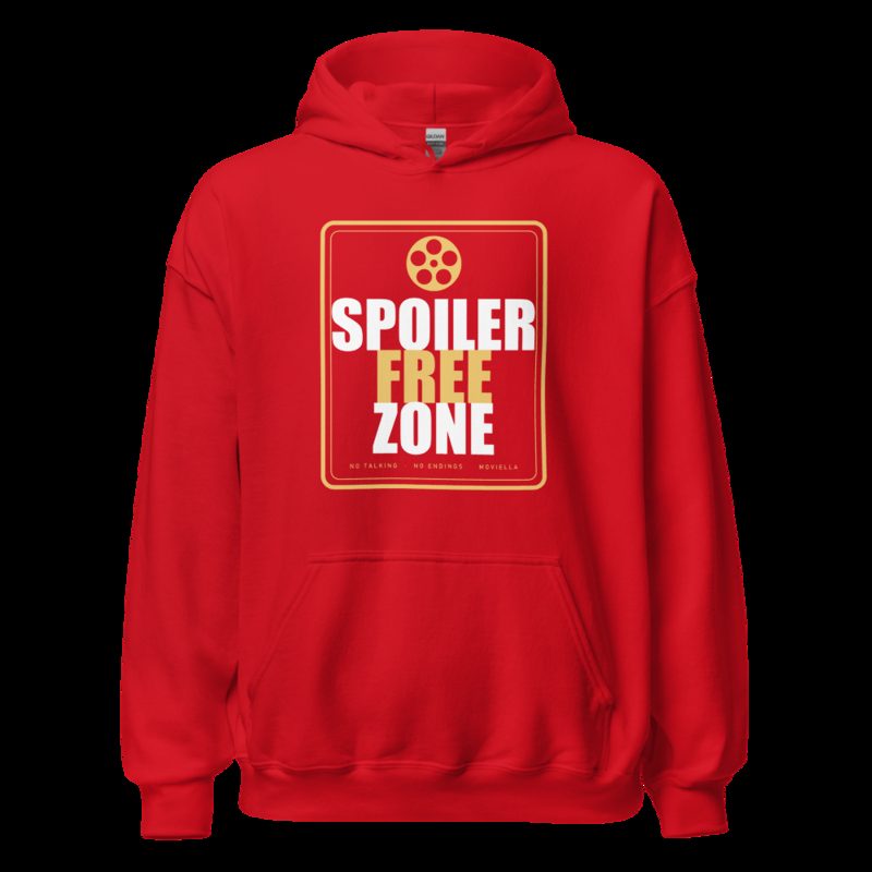 Moviella Spoiler Free Zone Cinema Hoodie Red