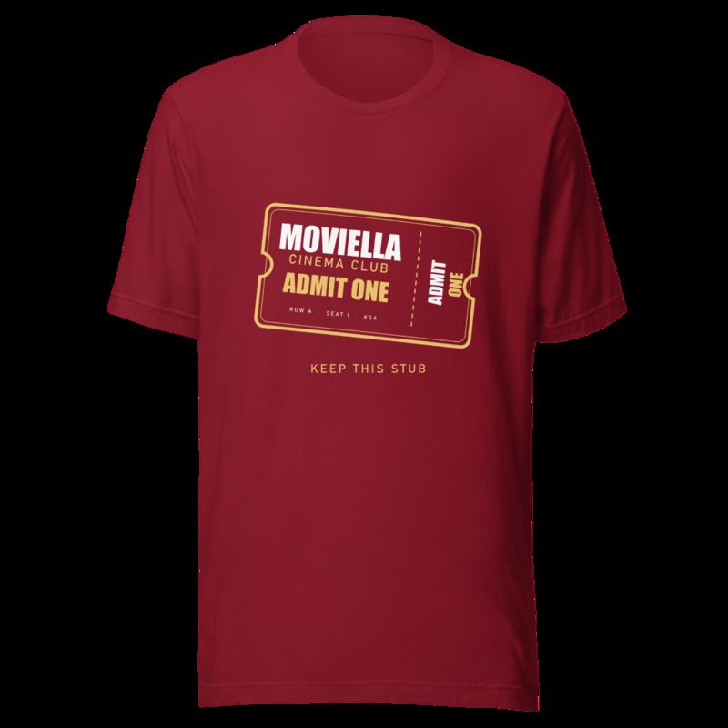 Moviella Cinema Club Ticket Stub Cinema Tee Cardinal