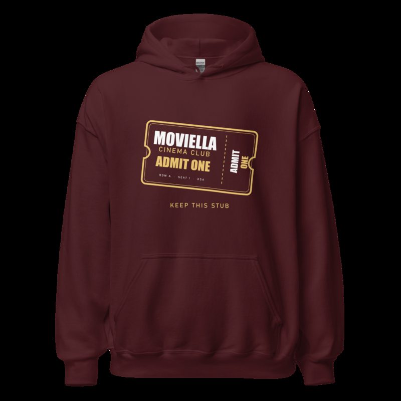 Moviella Cinema Club Ticket Stub Cinema Hoodie Maroon