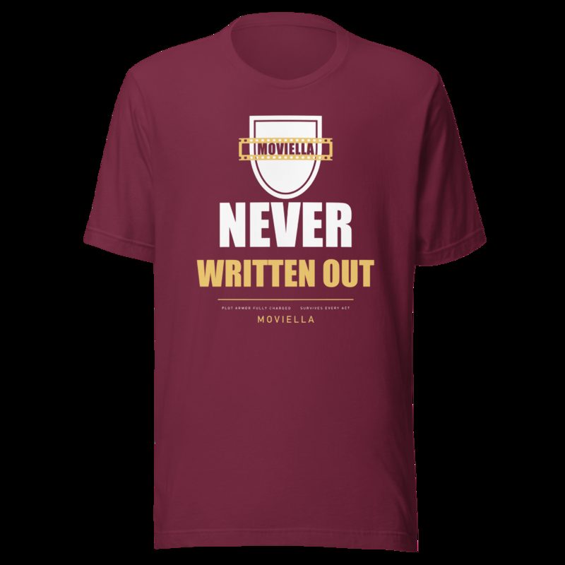 Moviella Never Written Out Sayings Tee Maroon