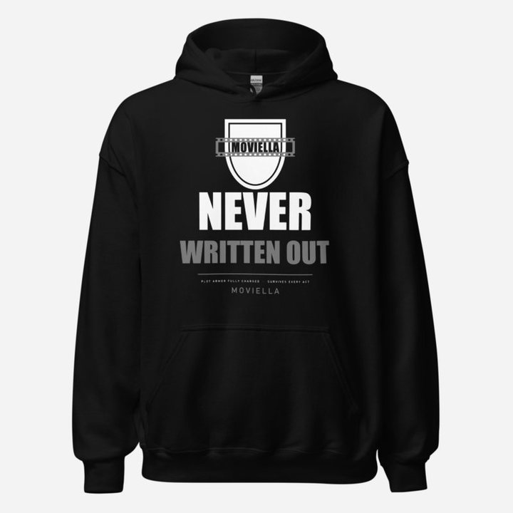 Moviella Never Written Out Sayings Hoodie in Black