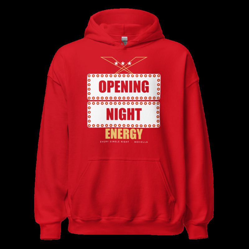 Moviella Opening Night Energy Sayings Hoodie Red