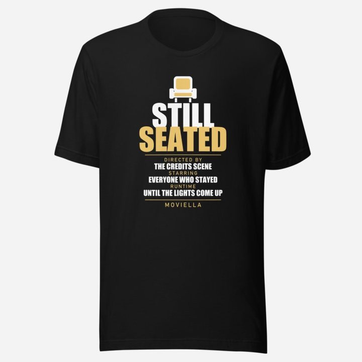 Moviella Still Seated Sayings Tee in Black