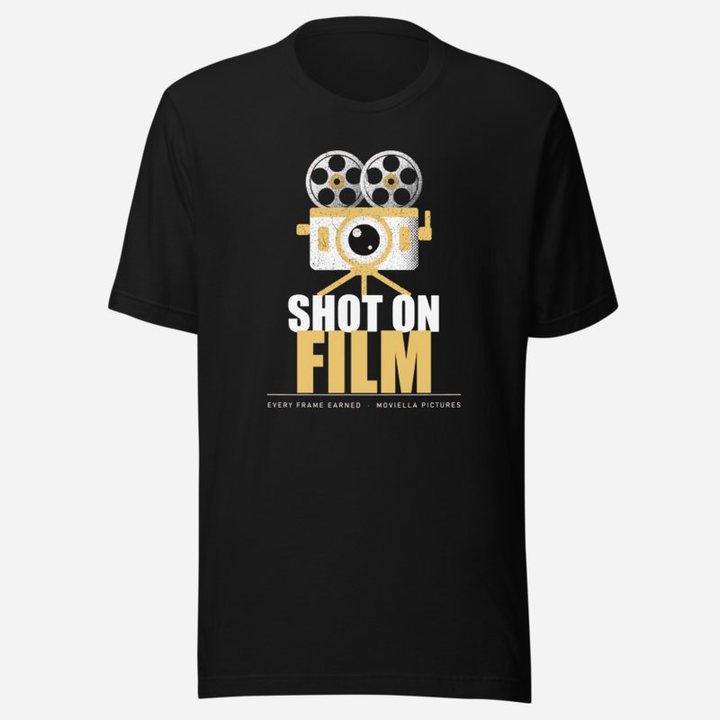 Moviella Shot On Film Screening Room Tee in Black