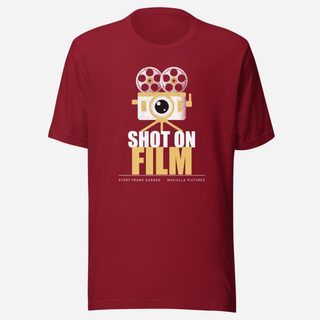Moviella Shot On Film Screening Room Tee Cardinal