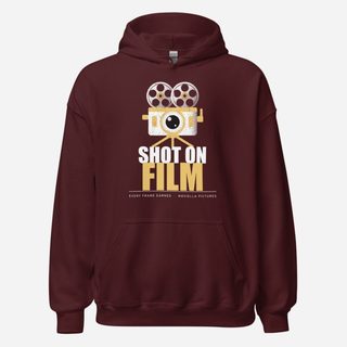 Moviella Shot On Film Screening Room Hoodie Maroon