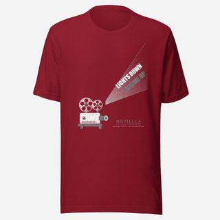 Moviella Projector Glow Screening Room Tee Cardinal