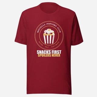 Moviella Popcorn Club Screening Room Tee Cardinal