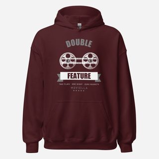 Moviella Double Feature Screening Room Hoodie Maroon
