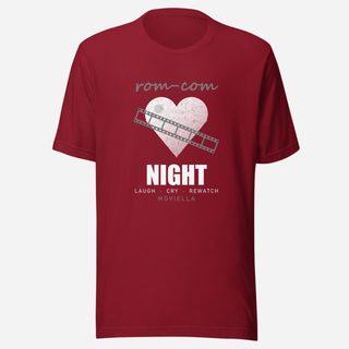 Moviella Rom-Com Night Screening Room Tee Cardinal