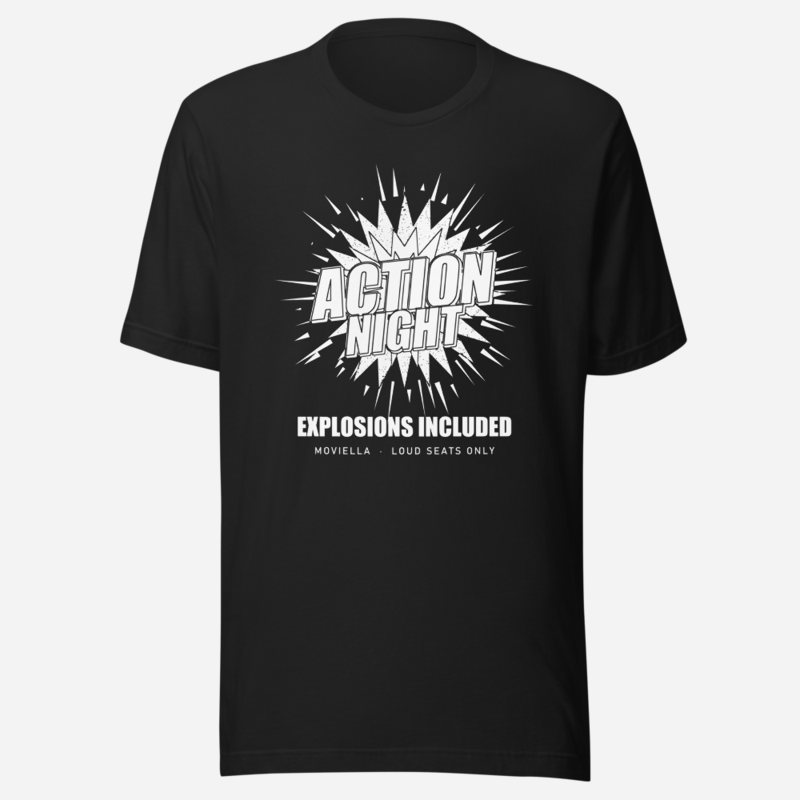 Moviella Action Night Screening Room Tee Vintage Black