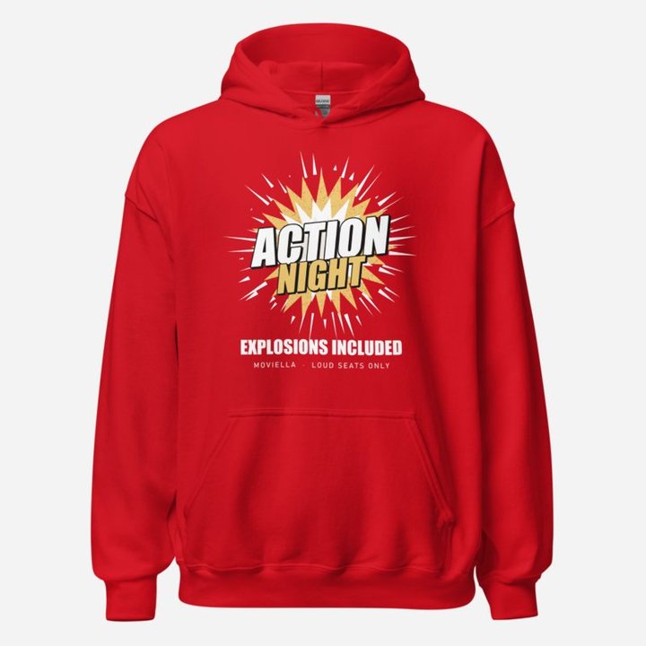 Moviella Action Night Screening Room Hoodie in Red
