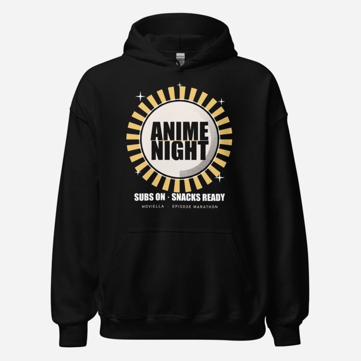 Moviella Anime Night Screening Room Hoodie in Black