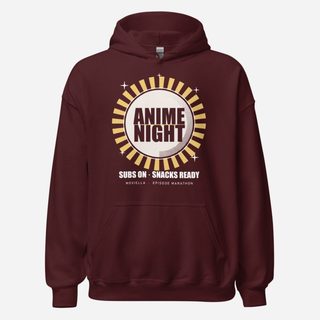 Moviella Anime Night Screening Room Hoodie Maroon
