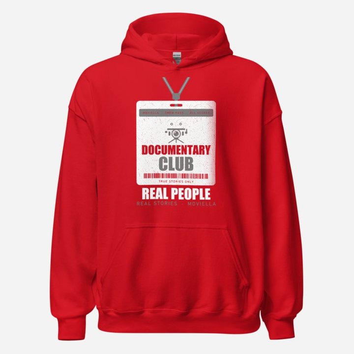 Moviella Documentary Club Screening Room Hoodie in Red