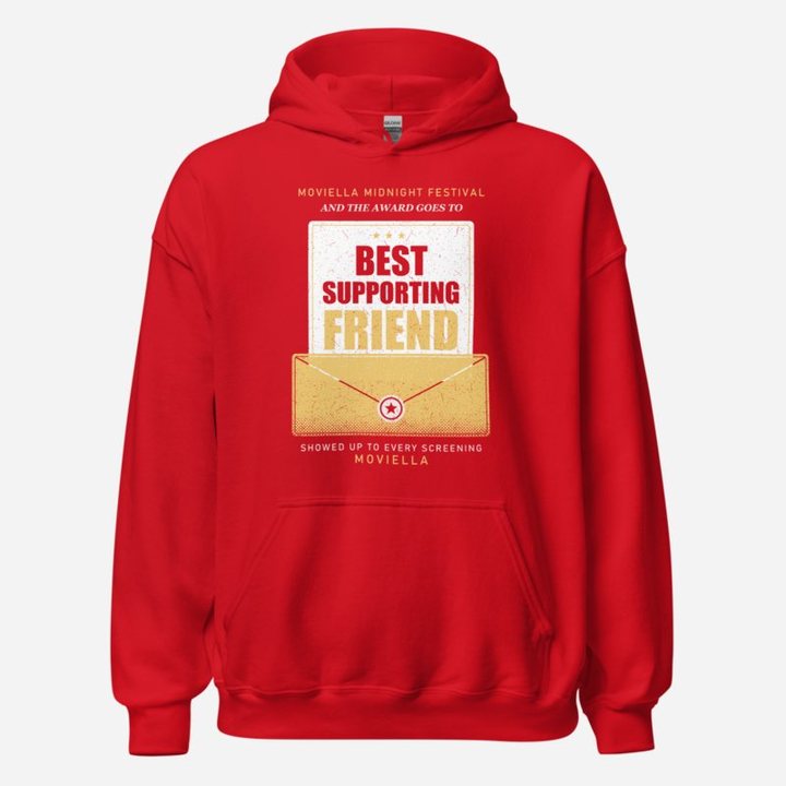 Moviella Best Supporting Friend Screening Room Hoodie in Red