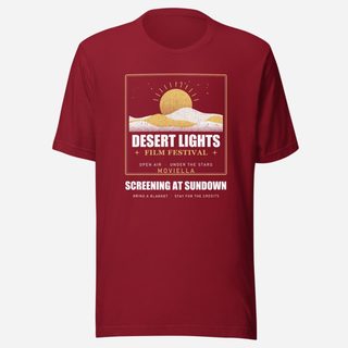 Moviella Desert Lights Festival Screening Room Tee Cardinal
