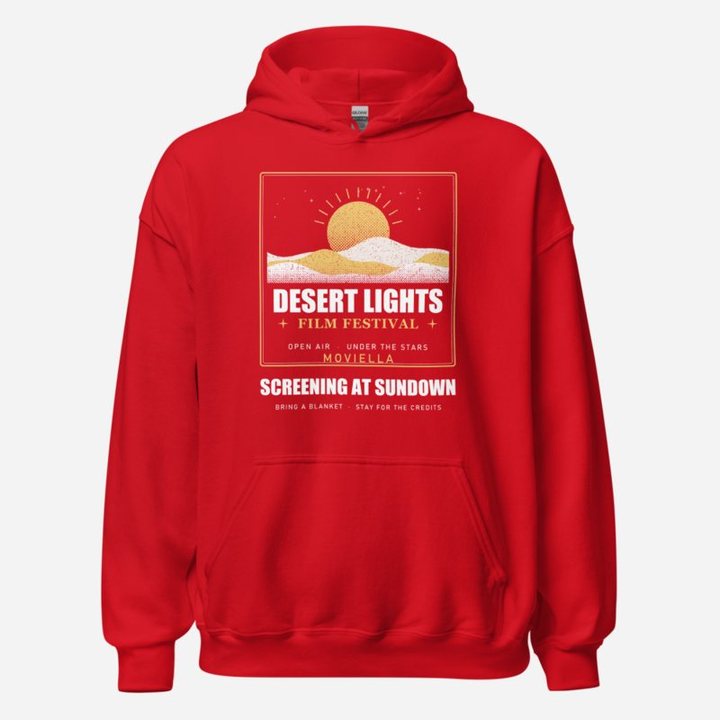 Moviella Desert Lights Festival Screening Room Hoodie in Red