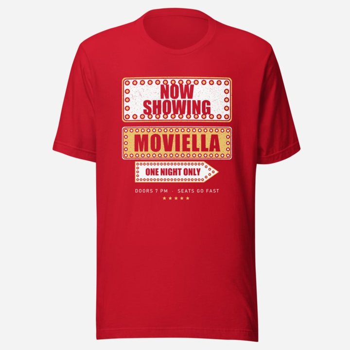 Moviella Now Showing Screening Room Tee in Red