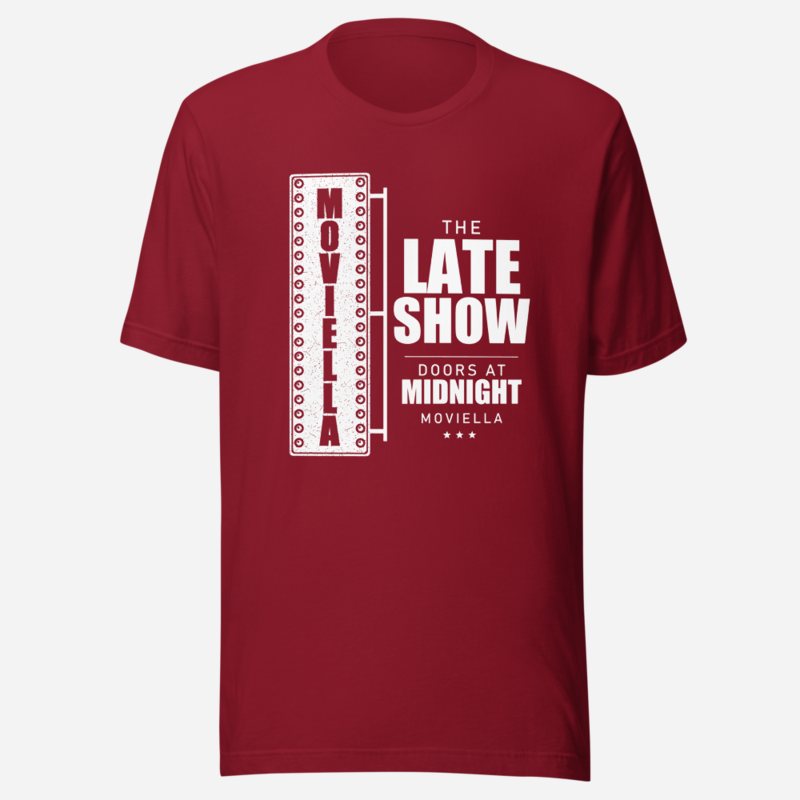 Moviella The Late Show Screening Room Tee Cardinal