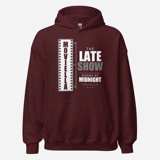 Moviella The Late Show Screening Room Hoodie Maroon